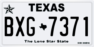 TX license plate BXG7371
