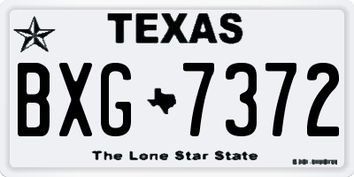 TX license plate BXG7372