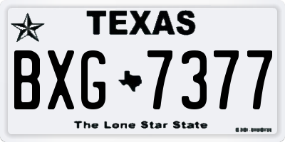 TX license plate BXG7377