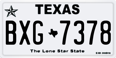 TX license plate BXG7378