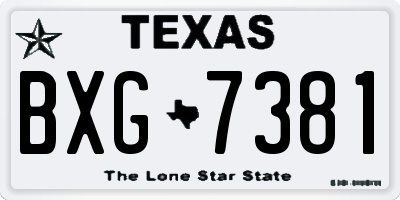 TX license plate BXG7381