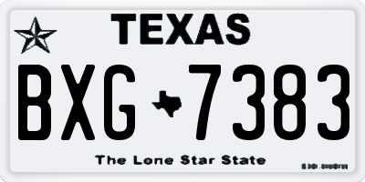 TX license plate BXG7383
