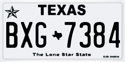 TX license plate BXG7384