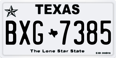 TX license plate BXG7385
