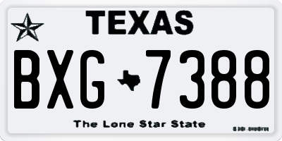 TX license plate BXG7388