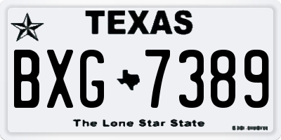 TX license plate BXG7389