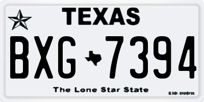 TX license plate BXG7394
