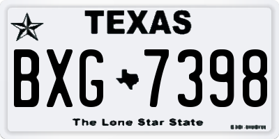 TX license plate BXG7398