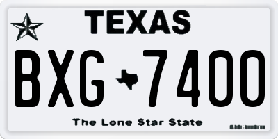 TX license plate BXG7400