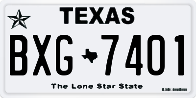 TX license plate BXG7401
