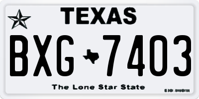 TX license plate BXG7403