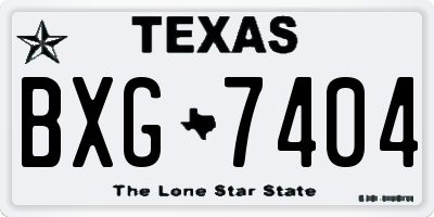TX license plate BXG7404