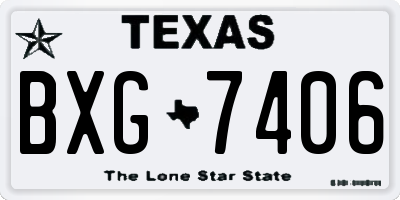 TX license plate BXG7406
