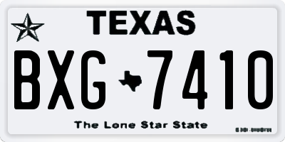 TX license plate BXG7410