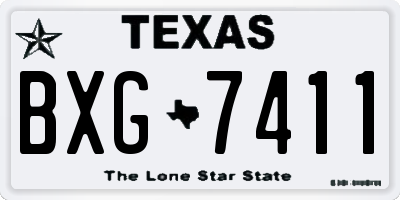 TX license plate BXG7411