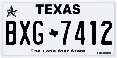 TX license plate BXG7412