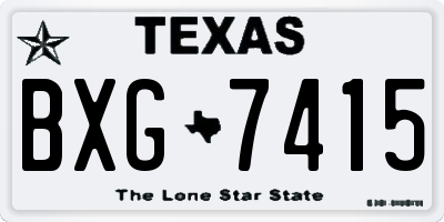 TX license plate BXG7415
