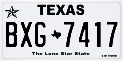 TX license plate BXG7417