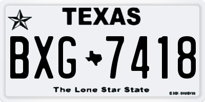 TX license plate BXG7418