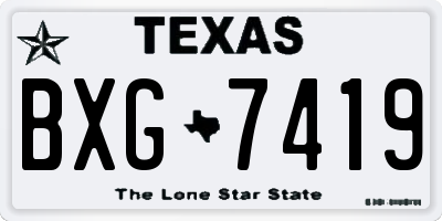 TX license plate BXG7419