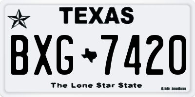 TX license plate BXG7420
