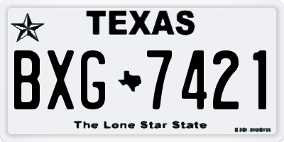TX license plate BXG7421