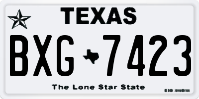 TX license plate BXG7423