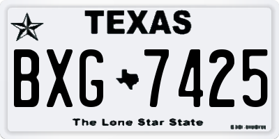 TX license plate BXG7425