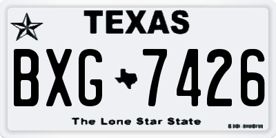 TX license plate BXG7426