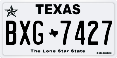 TX license plate BXG7427