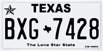 TX license plate BXG7428