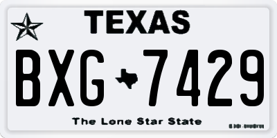 TX license plate BXG7429
