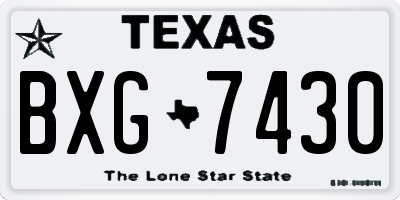 TX license plate BXG7430