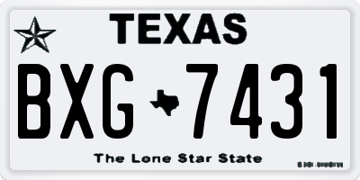 TX license plate BXG7431