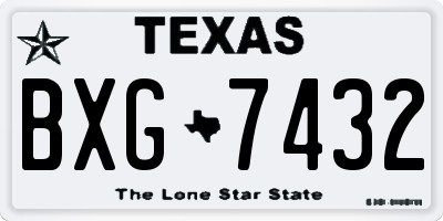 TX license plate BXG7432