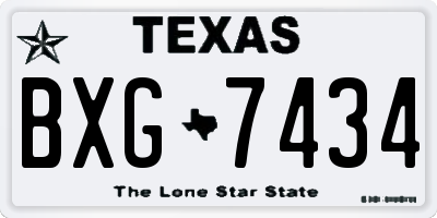 TX license plate BXG7434