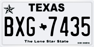 TX license plate BXG7435