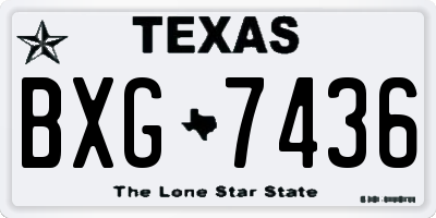 TX license plate BXG7436