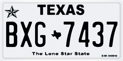 TX license plate BXG7437