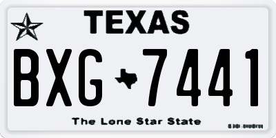 TX license plate BXG7441