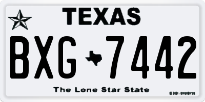 TX license plate BXG7442