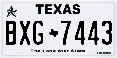 TX license plate BXG7443