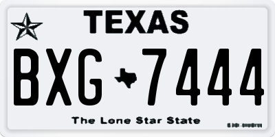 TX license plate BXG7444