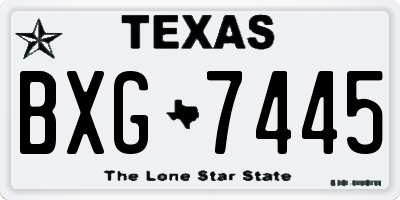 TX license plate BXG7445