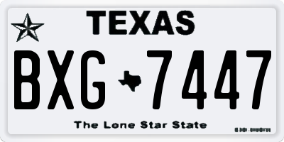 TX license plate BXG7447