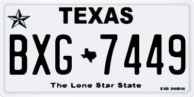 TX license plate BXG7449