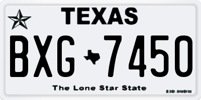 TX license plate BXG7450