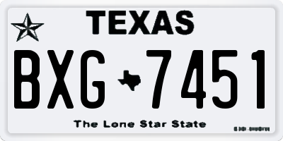 TX license plate BXG7451