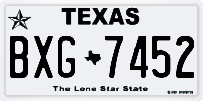 TX license plate BXG7452