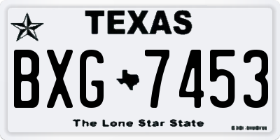 TX license plate BXG7453